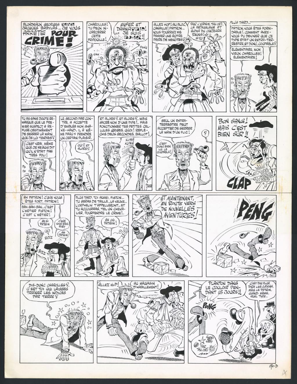 Planche originale n°4 pour l'histoire complète L'assassin vient du Cosmos en 4 pages. - Marcel Gotlib - Encre de Chine sur papier - 5887