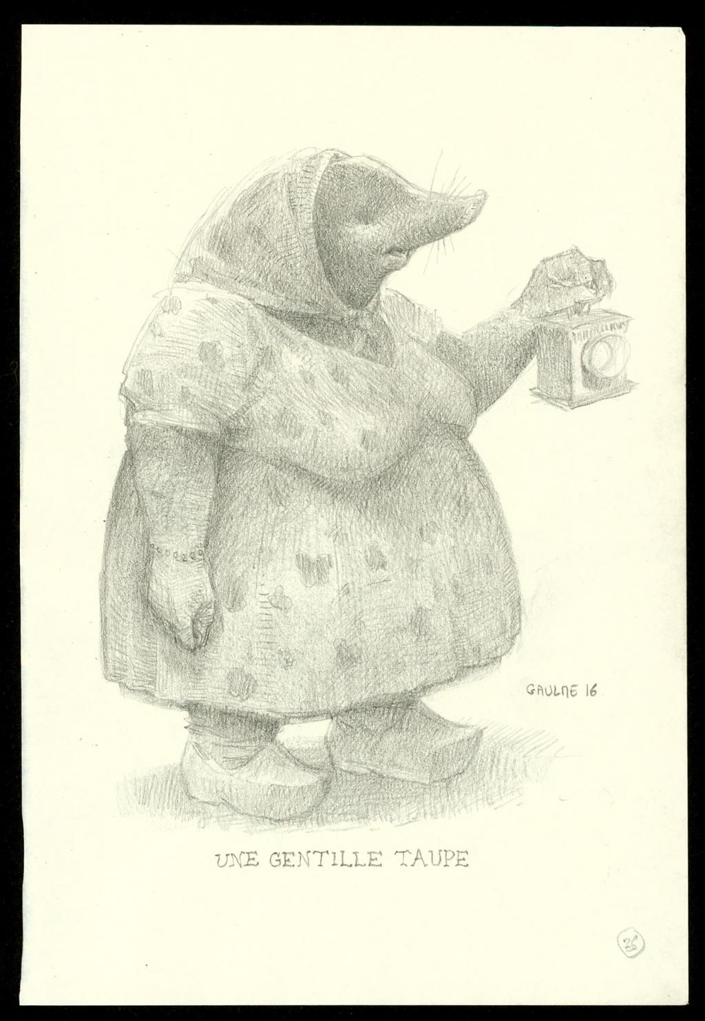 Crayonné original : Une gentille taupe - Armel Gaulme - Mine de plomb sur papier - 3945