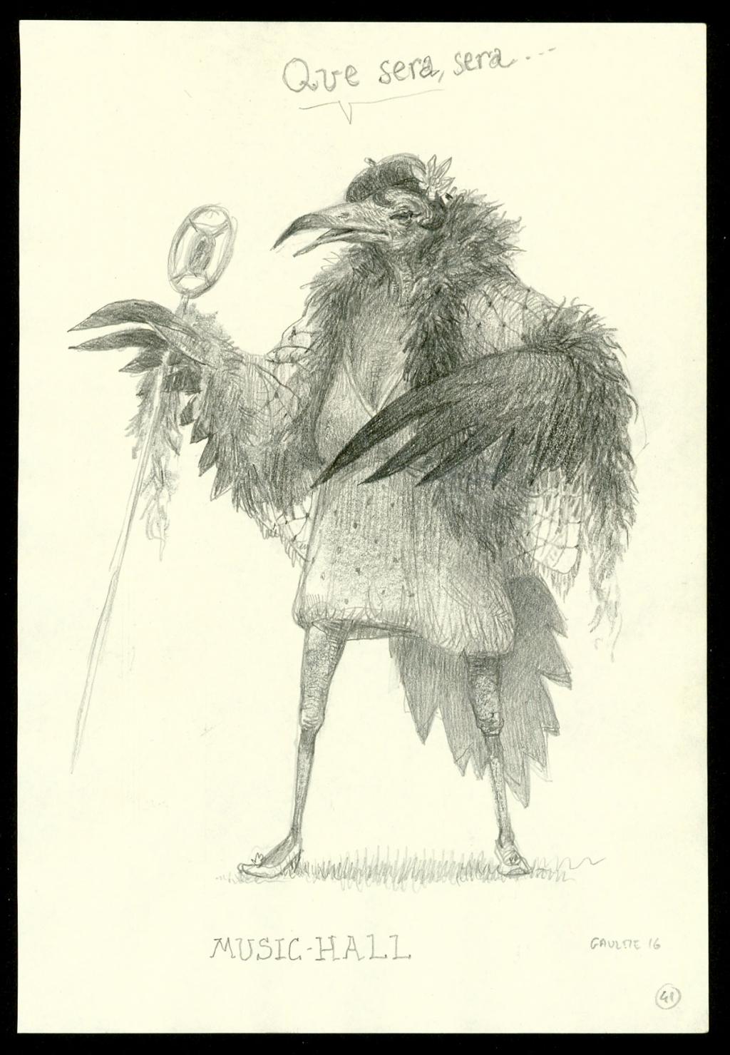 Crayonné original : Music-Hall - Armel Gaulme - Mine de plomb sur papier - 3947
