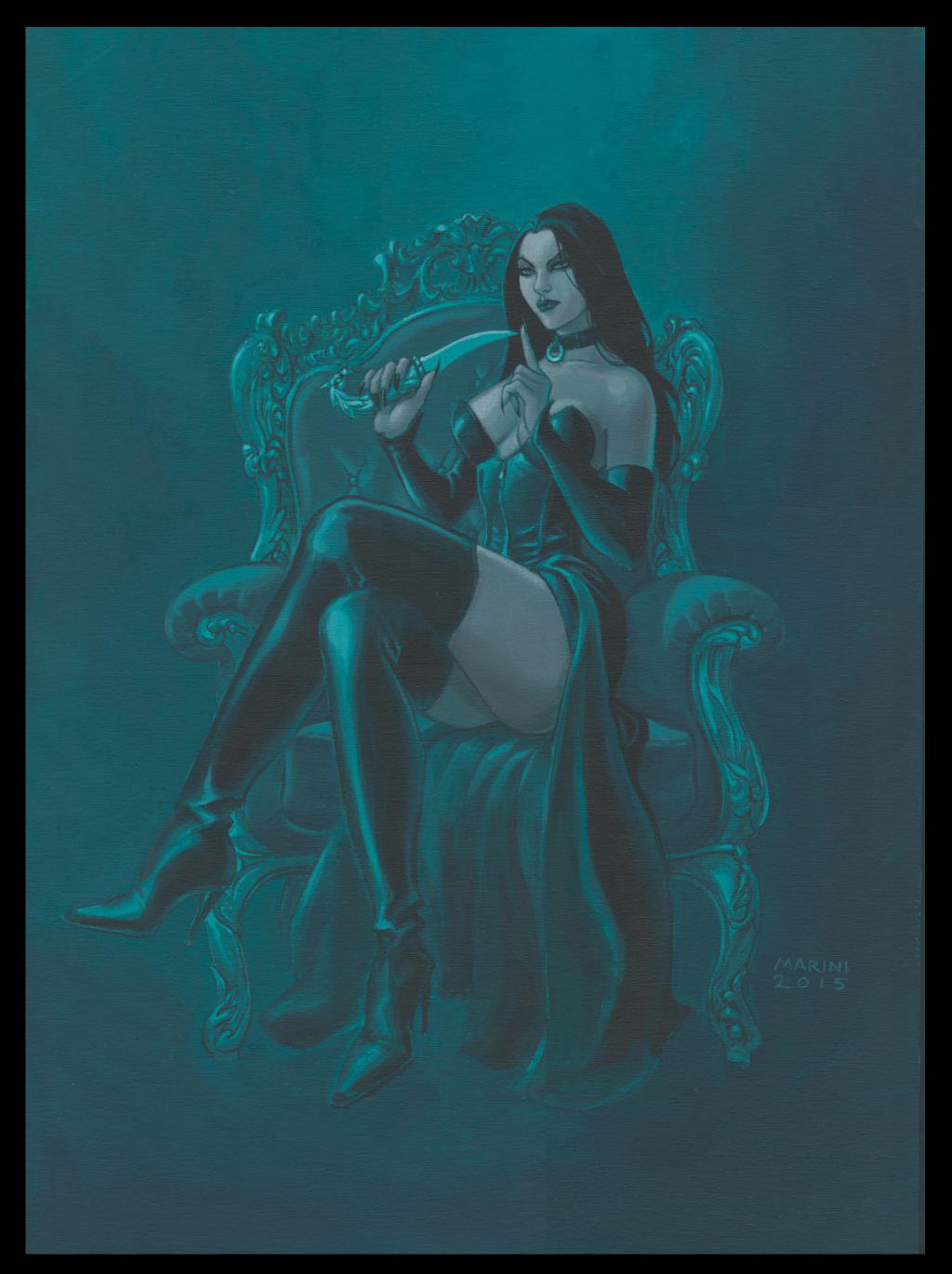 Couverture originale de la réédition, portrait de Camilia - Enrico Marini - Acrylique sur toile (marouflé sur carton) - 5762