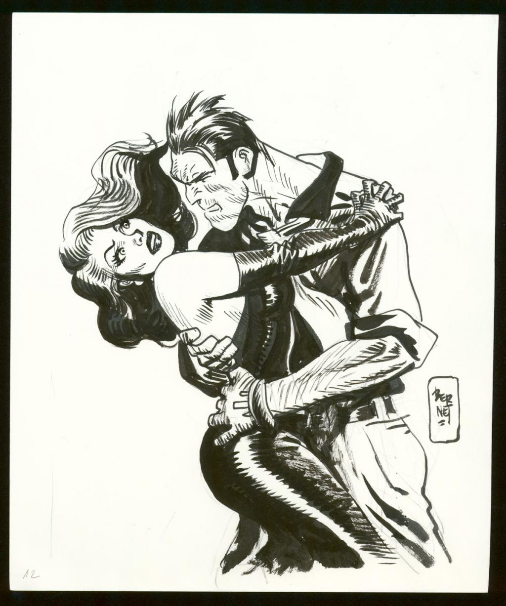 Illustration originale - Jordi Bernet - Encre de Chine et mine de plomb sur papier - 3966