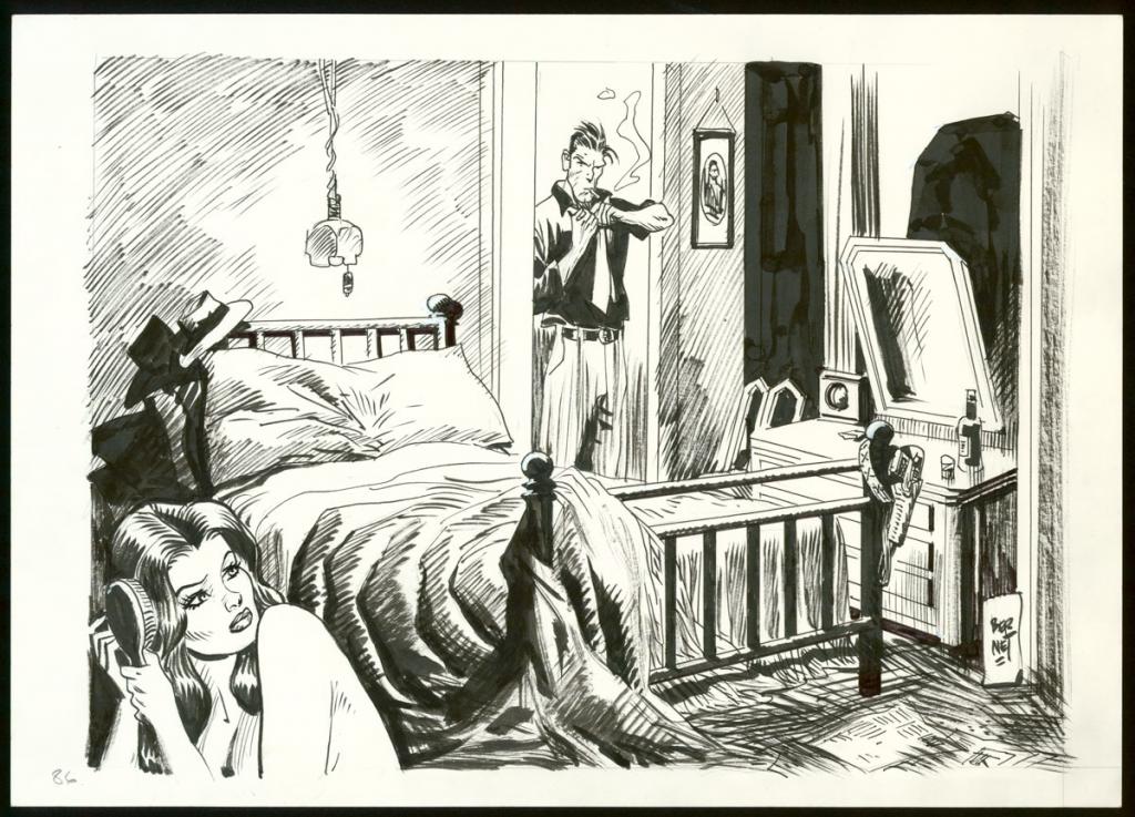 Illustration originale - Jordi Bernet - Encre de Chine et mine de plomb sur papier - 3969