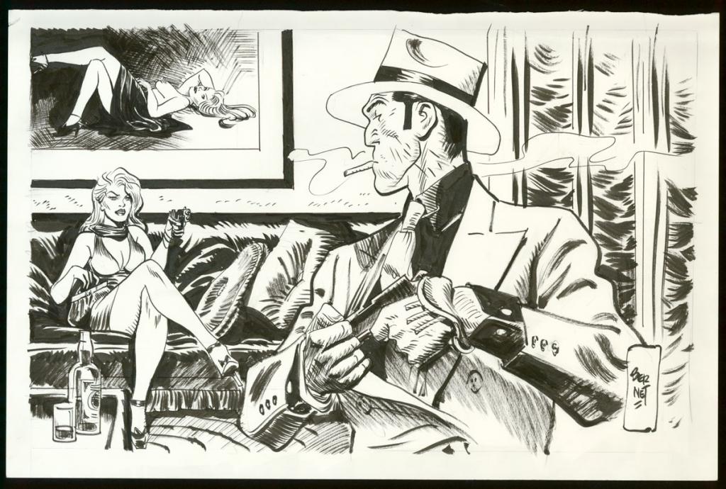 Illustration originale - Jordi Bernet - Encre de Chine et mine de plomb sur papier - 3972