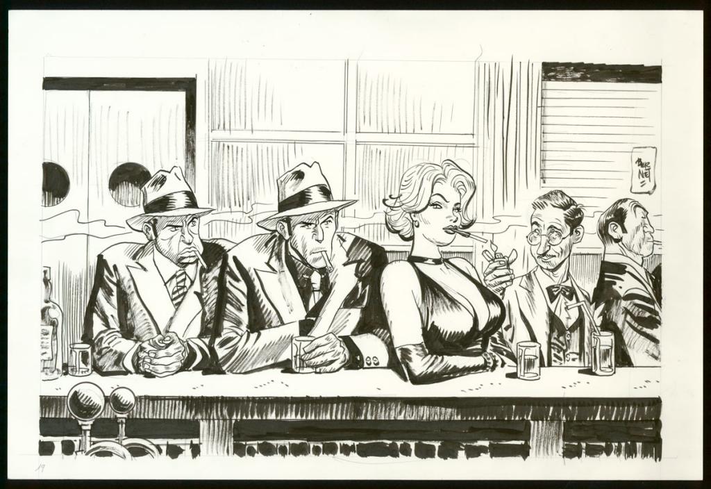 Illustration originale - Jordi Bernet - Encre de Chine et mine de plomb sur papier - 3974