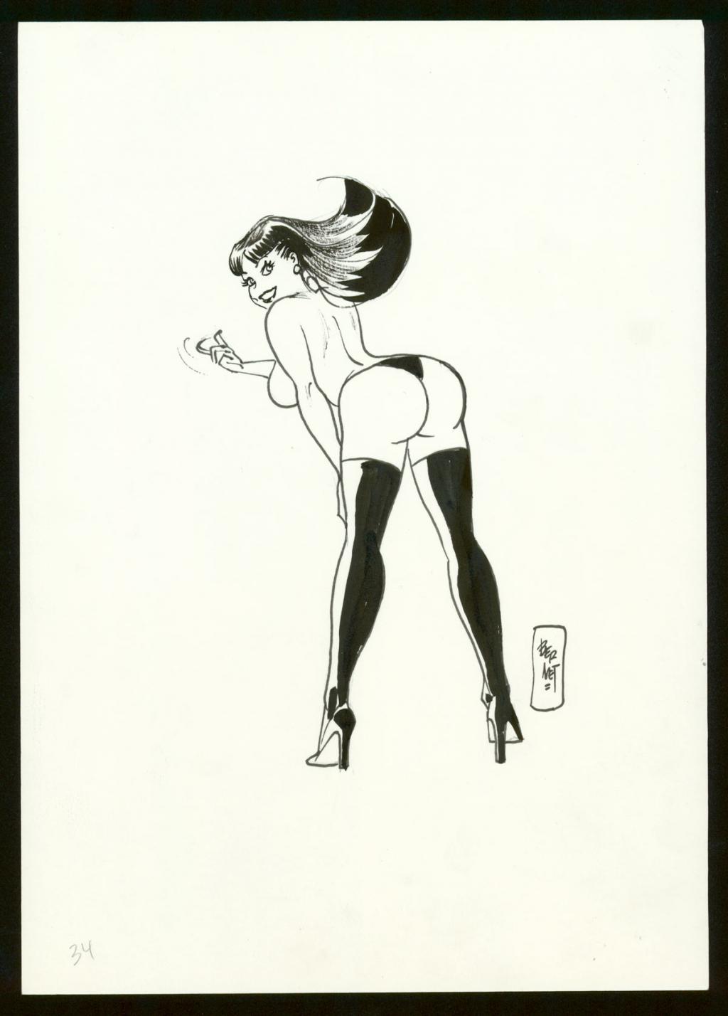 Illustration originale - Jordi Bernet - Encre de Chine et mine de plomb sur papier - 3977