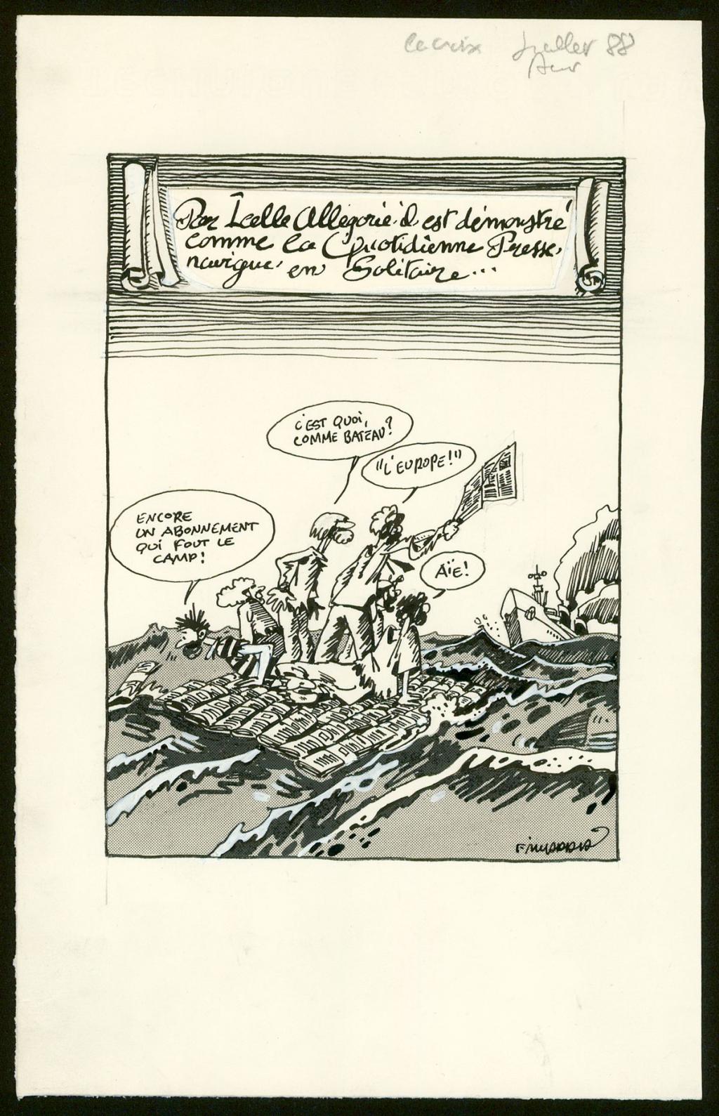 illustration originale pour le journal " La Croix " - F'murr - Encre de Chine sur papier - 3711