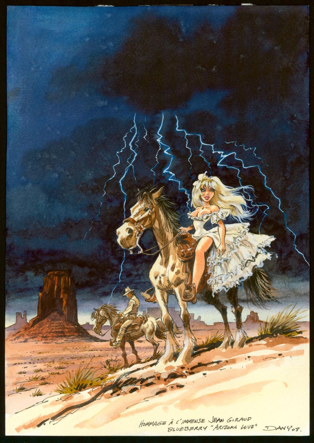 Illustration originale - Hommage à Jean Giraud - Dany - Aquarelle et encre de Chine sur papier - 4054