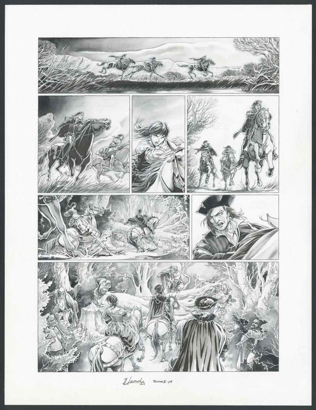 Planche originale 11 - Juan Luis Landa - Encre de Chine et lavis sur papier - 4183