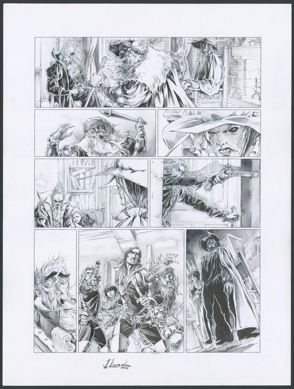 Planche originale 37 - Juan Luis Landa - Encre de Chine et lavis sur papier - 4169