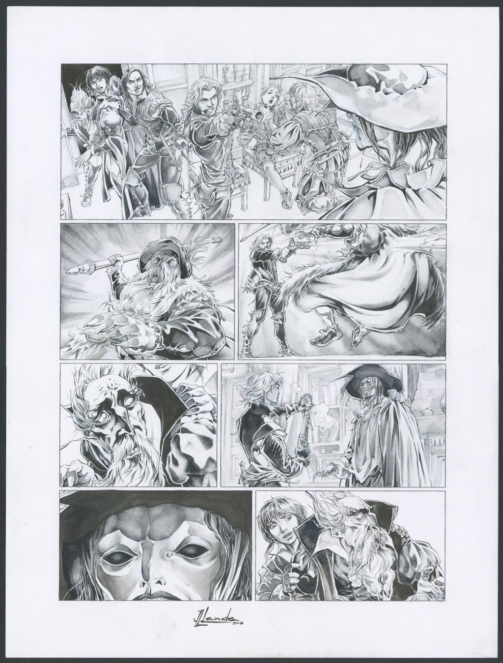 Planche originale 38 - Juan Luis Landa - Encre de Chine et lavis sur papier - 4168