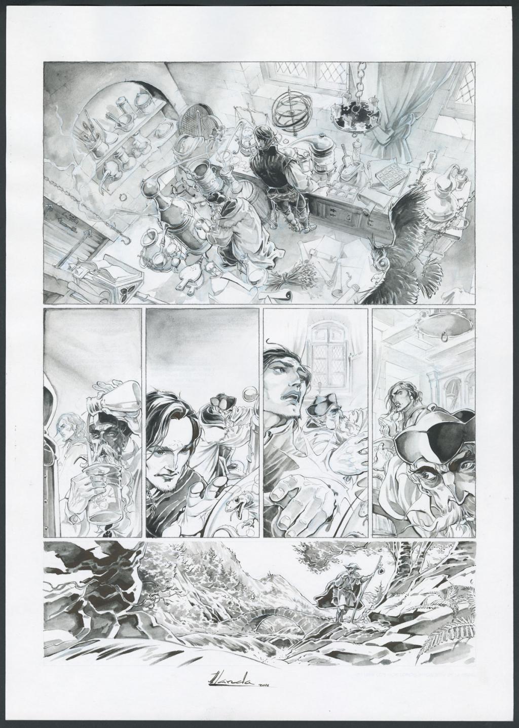 Planche originale - Juan Luis Landa - Encre de Chine et lavis sur papier - 5580