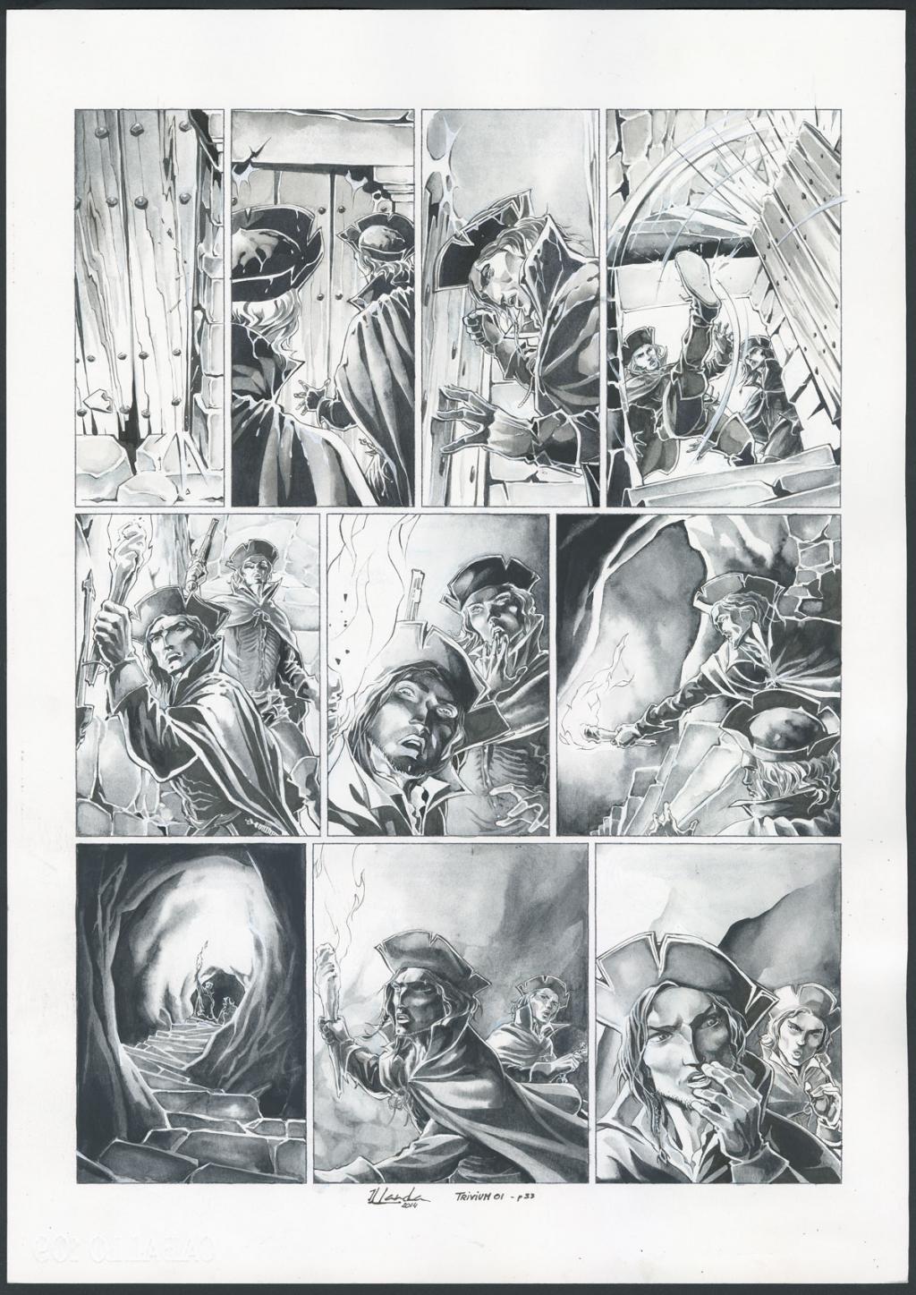 Planche originale 33 - Juan Luis Landa - Encre de Chine et lavis sur papier - 4166