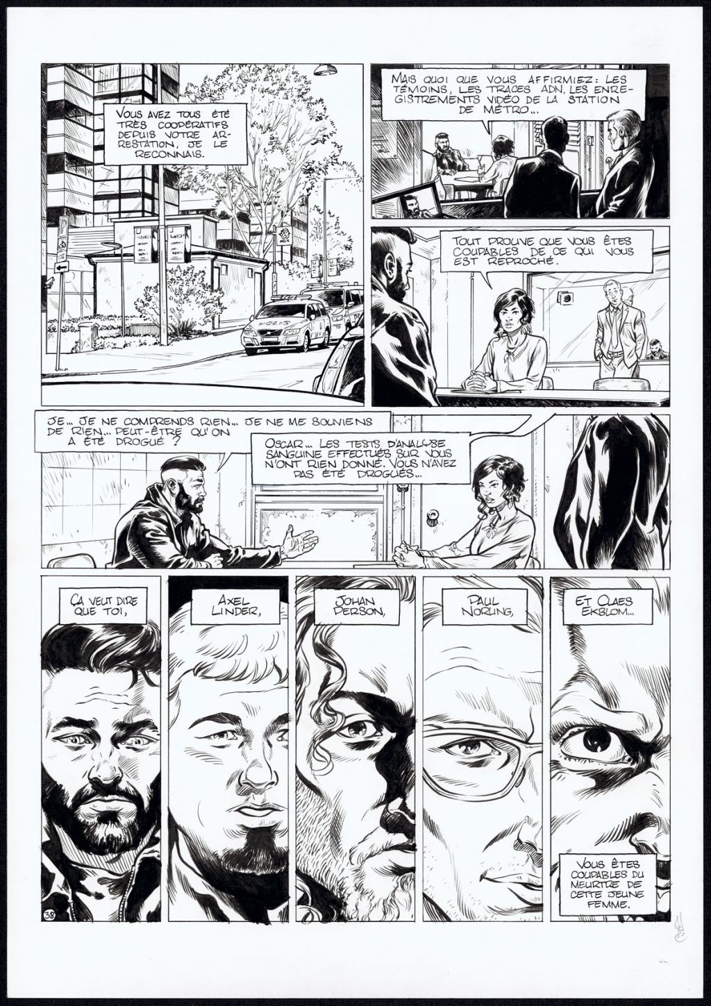 planche originale - Jean Charles Poupard - Encre de Chine et gouache blanche - 4714