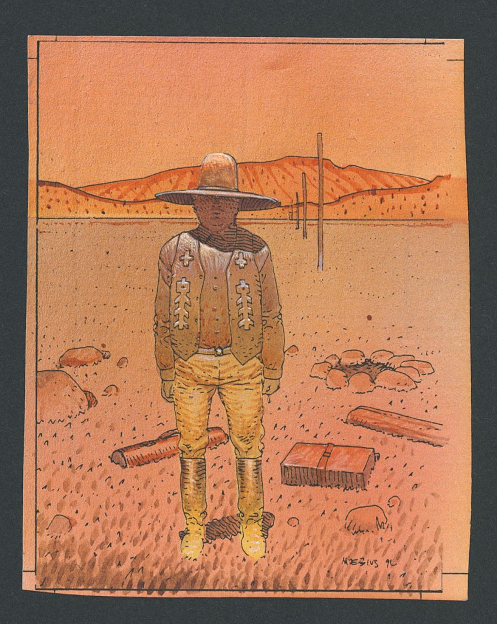 Mise en couleur originale pour une carte à collectionner éditée par Artwork, Comic Images - Moebius - Aquarelle sur papier - 4153