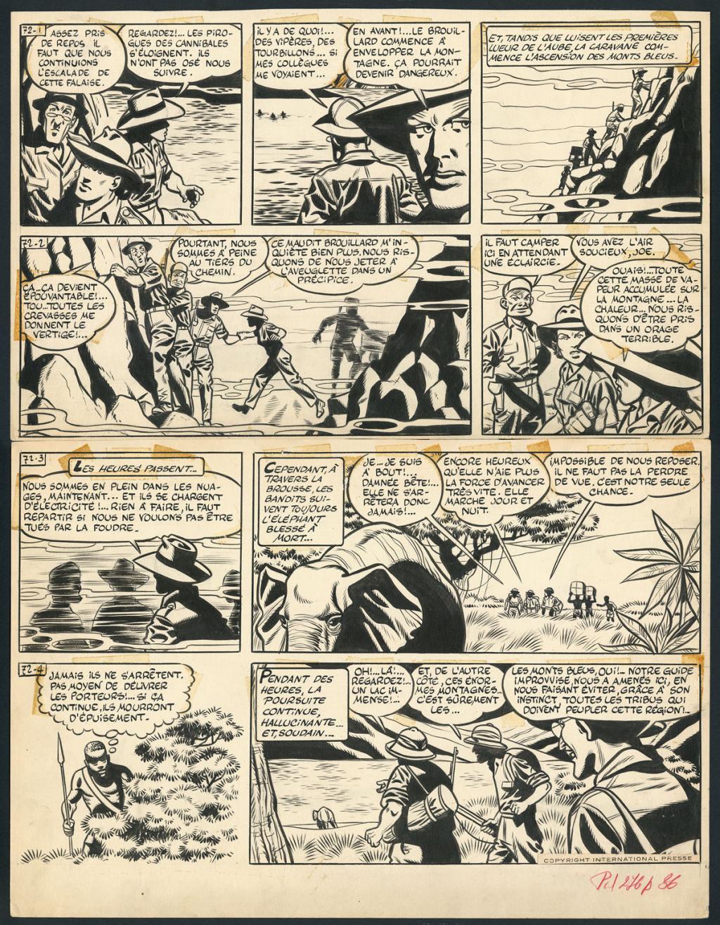 Planche originale, numérotée 72, prépubliée dans La Libre Junior en 1958 - Victor Hubinon - Encre de Chine sur papier - 5600