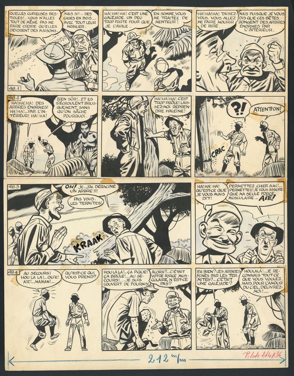 Planche originale, numérotée 48, prépubliée dans La Libre Junior en 1958 - Victor Hubinon - Encre de Chine sur papier - 4421