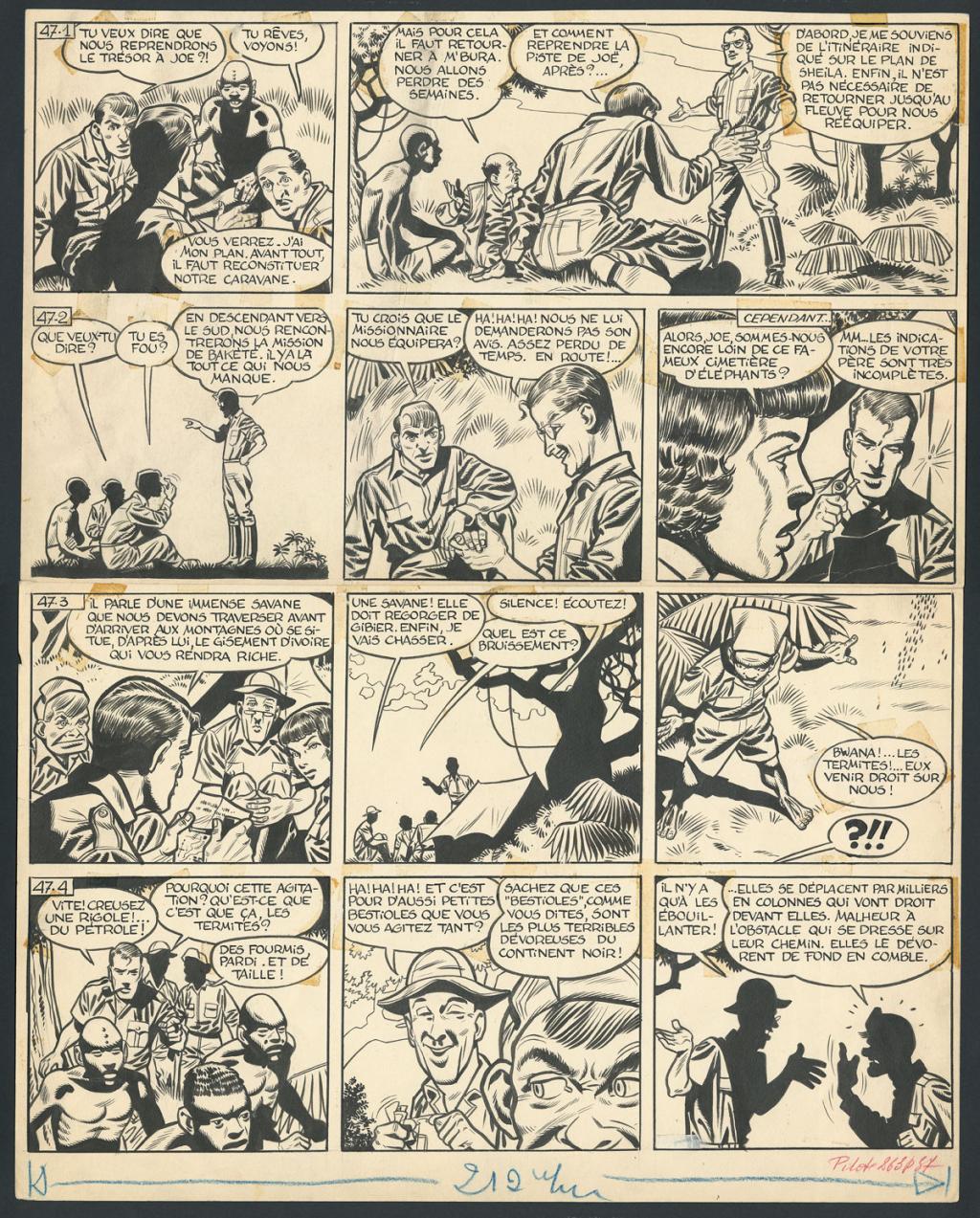 Planche originale, numérotée 47, prépubliée dans La Libre Junior en 1958 - Victor Hubinon - Encre de Chine sur papier - 4423