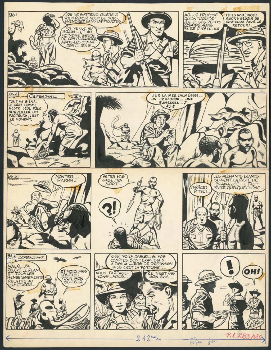 Planche originale, numérotée 86, prépubliée dans La Libre Junior en 1958 - Victor Hubinon - Encre de Chine sur papier - 4425