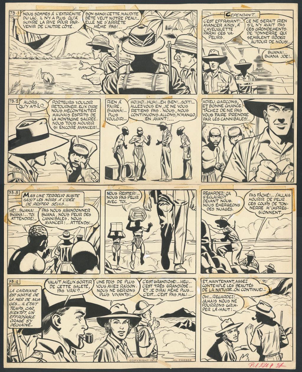 Planche originale, numérotée 73, prépubliée dans La Libre Junior en 1958 - Victor Hubinon - Encre de Chine sur papier - 4426