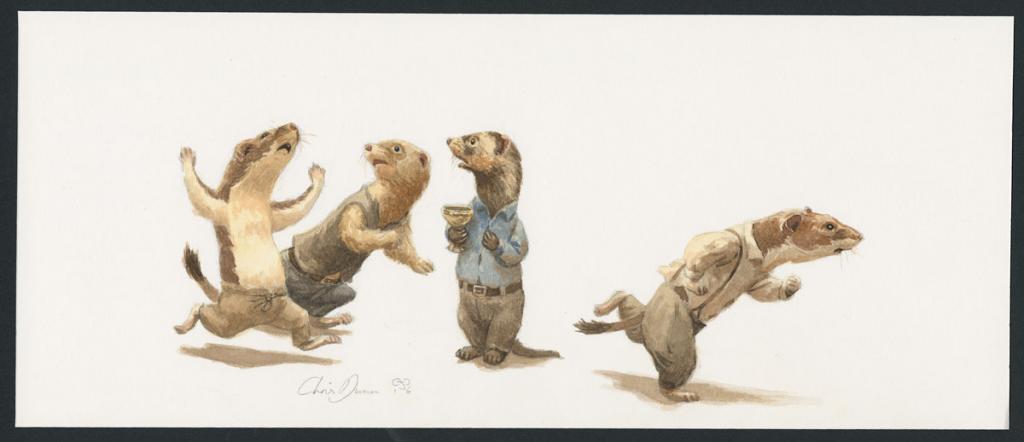 Illustration originale intitulée "Battle 2" (Bataille 2) - Christopher Dunn - Aquarelle sur papier - 5488