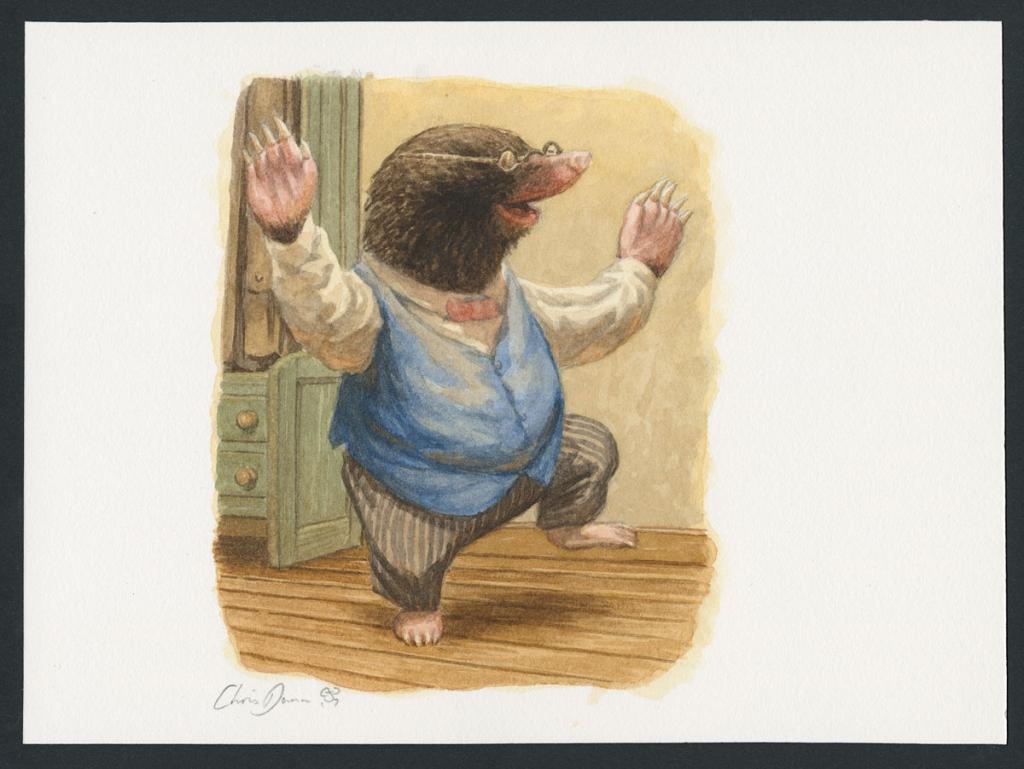 Illustration originale intitulée "Mole dancing" (Taupe danse) - Christopher Dunn - Aquarelle sur papier - 5490