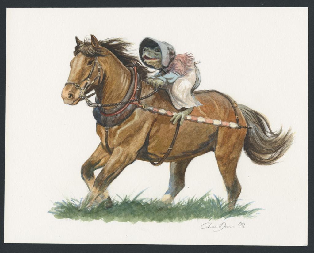 Illustration originale intitulée "Toad on horseback" (Crapaud à cheval) - Christopher Dunn - Aquarelle sur papier - 5495
