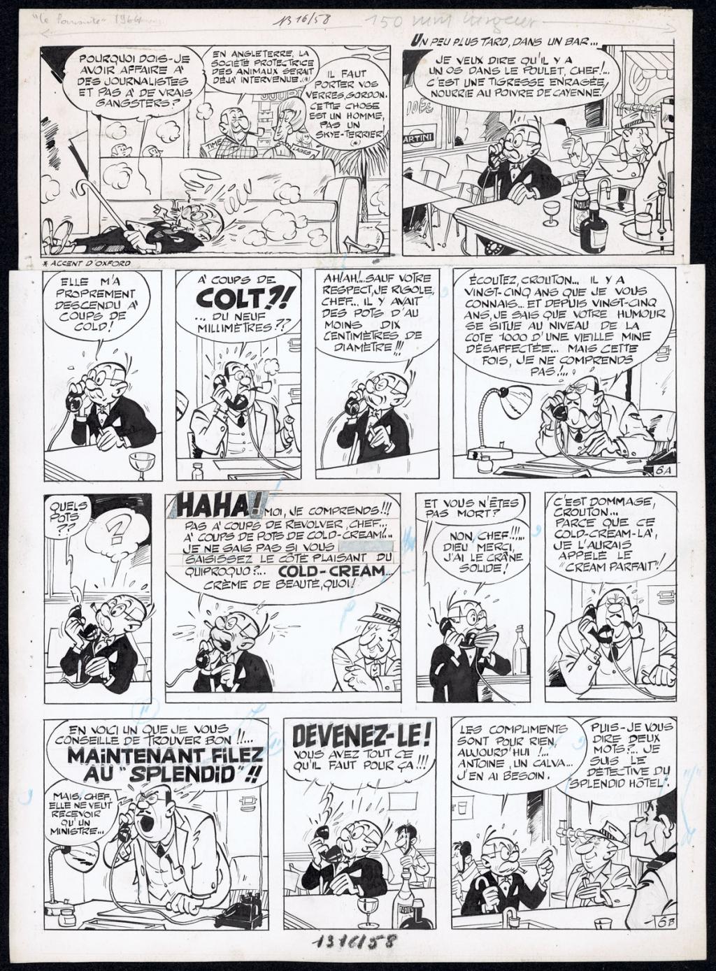 Planche originale n°6 issue de l'histoire La Poursuite, prépublié dans Spirou en 1963 - Maurice Tillieux - Encre de Chine sur papier - 5603