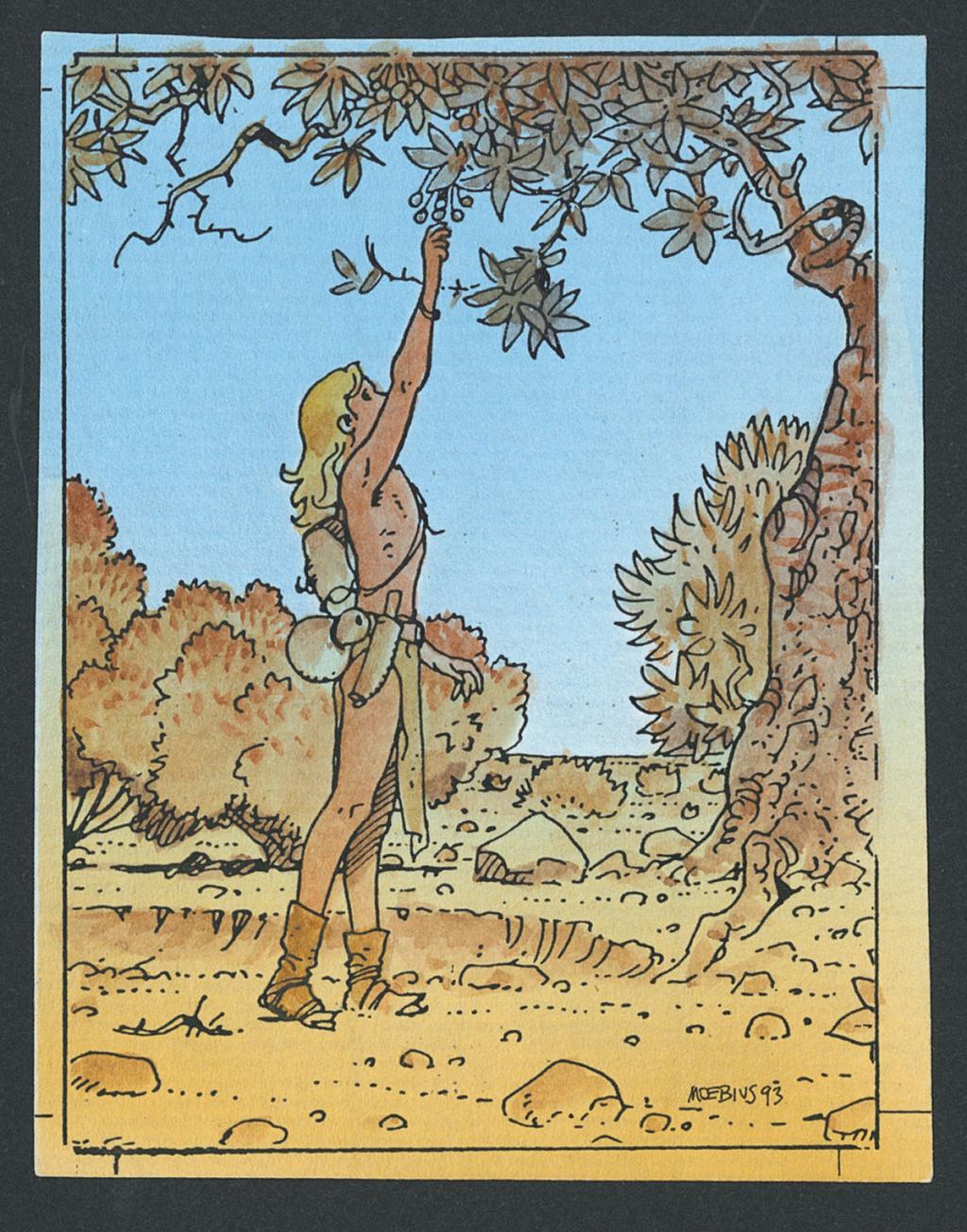 Mise en couleur originale pour une carte à collectionner éditée par Artwork, Comic Images - Moebius - Aquarelle sur papier - 4152