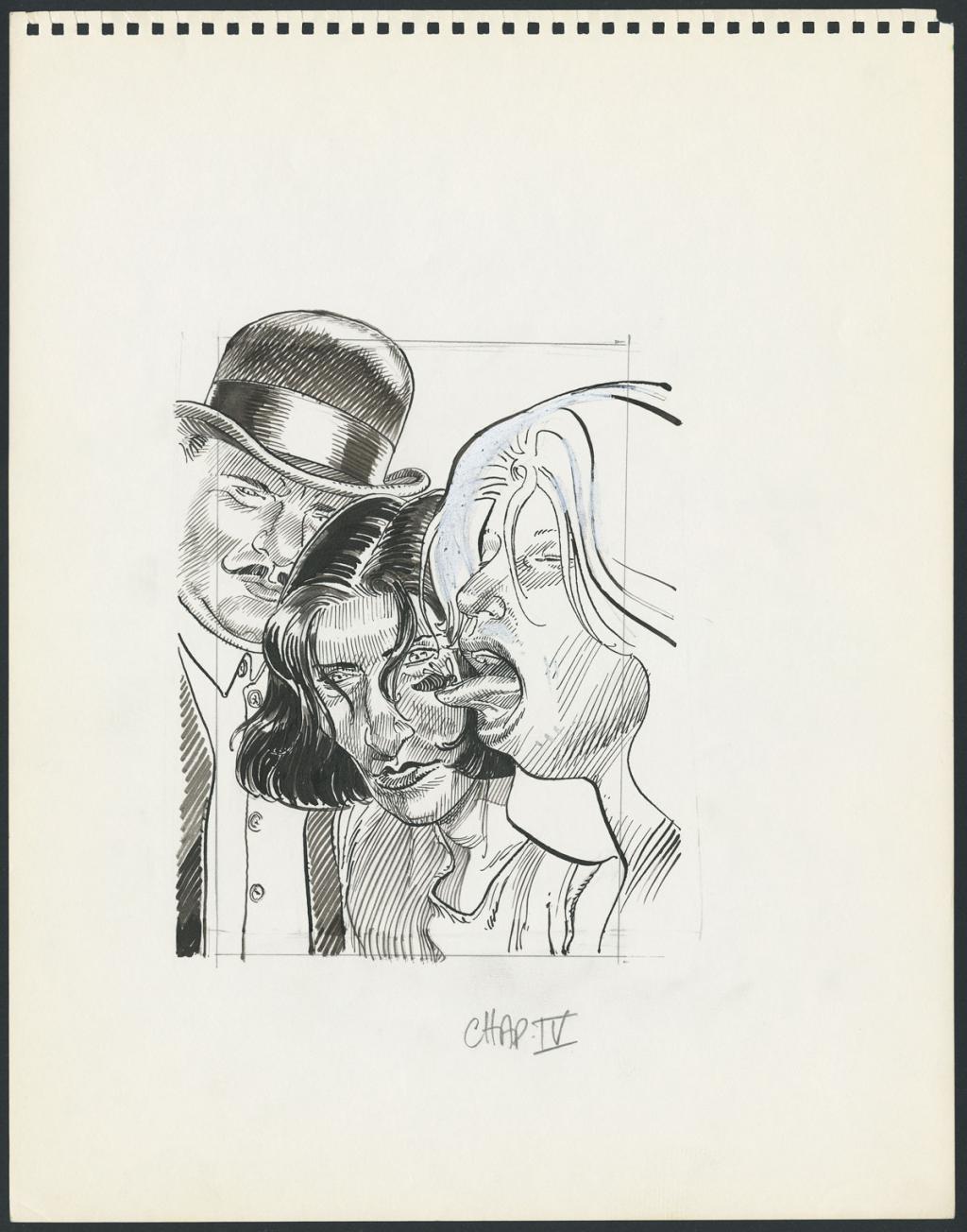 Illustration originale - corrections au blanco - François Boucq - Encre de Chine sur papier - 4841