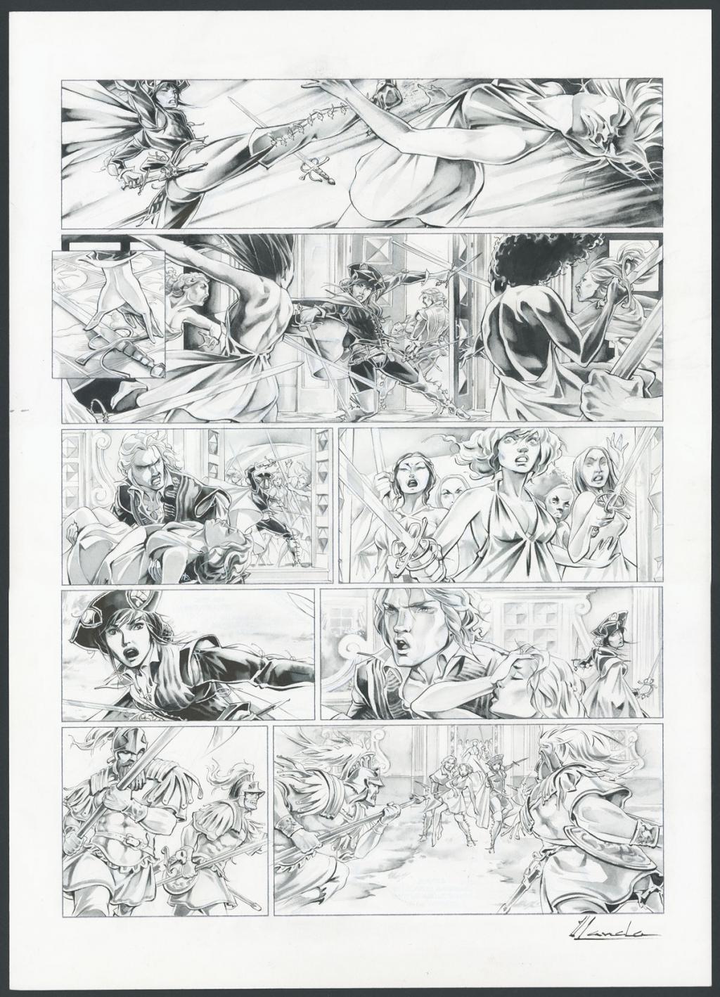 Planche originale n°20 - Juan Luis Landa - Encre de Chine et lavis sur papier - 4170