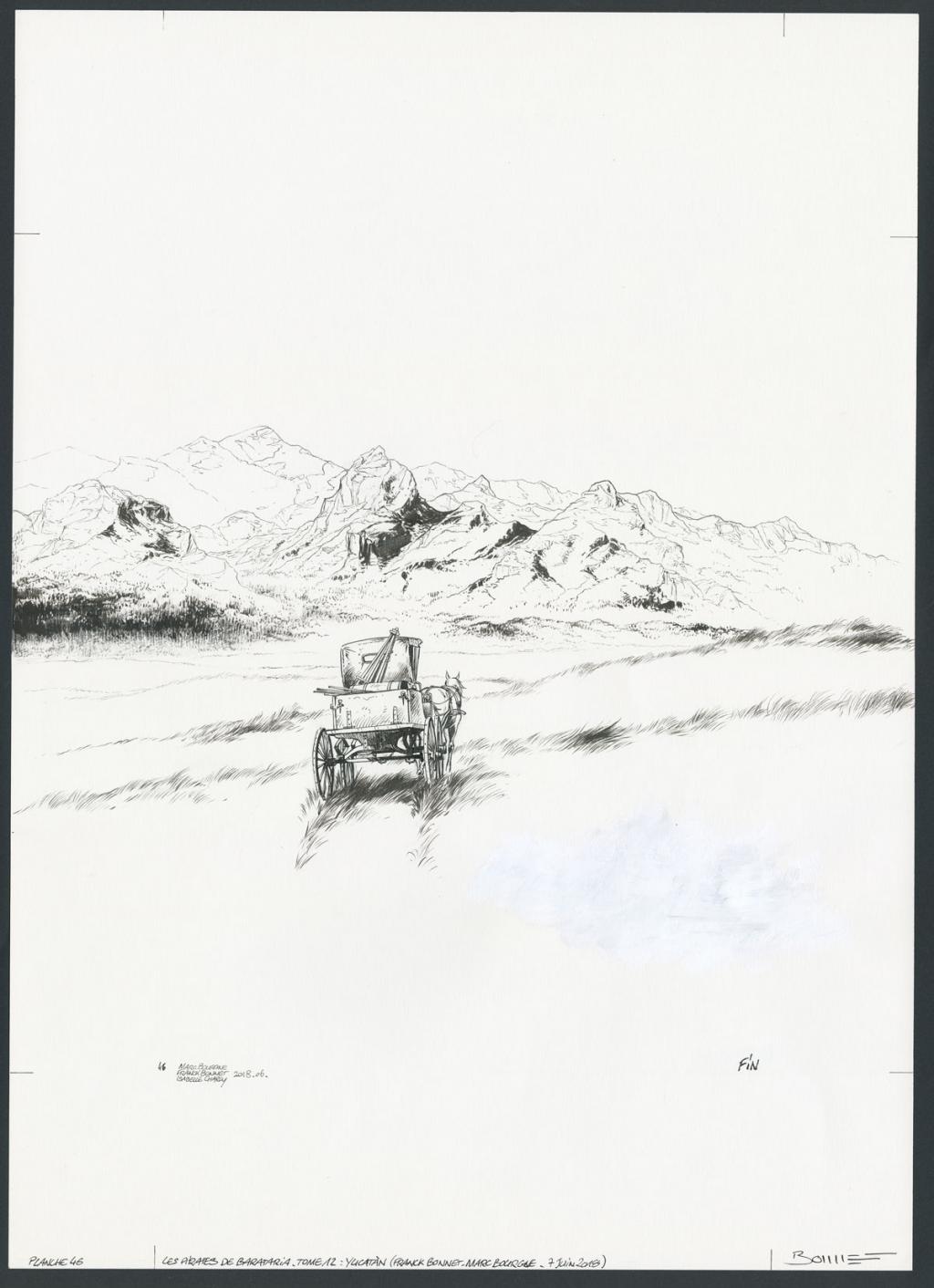 Planche originale de fin (retouches au correcteur blanc importantes ) - Franck Bonnet - Encre de Chine sur papier - 4277