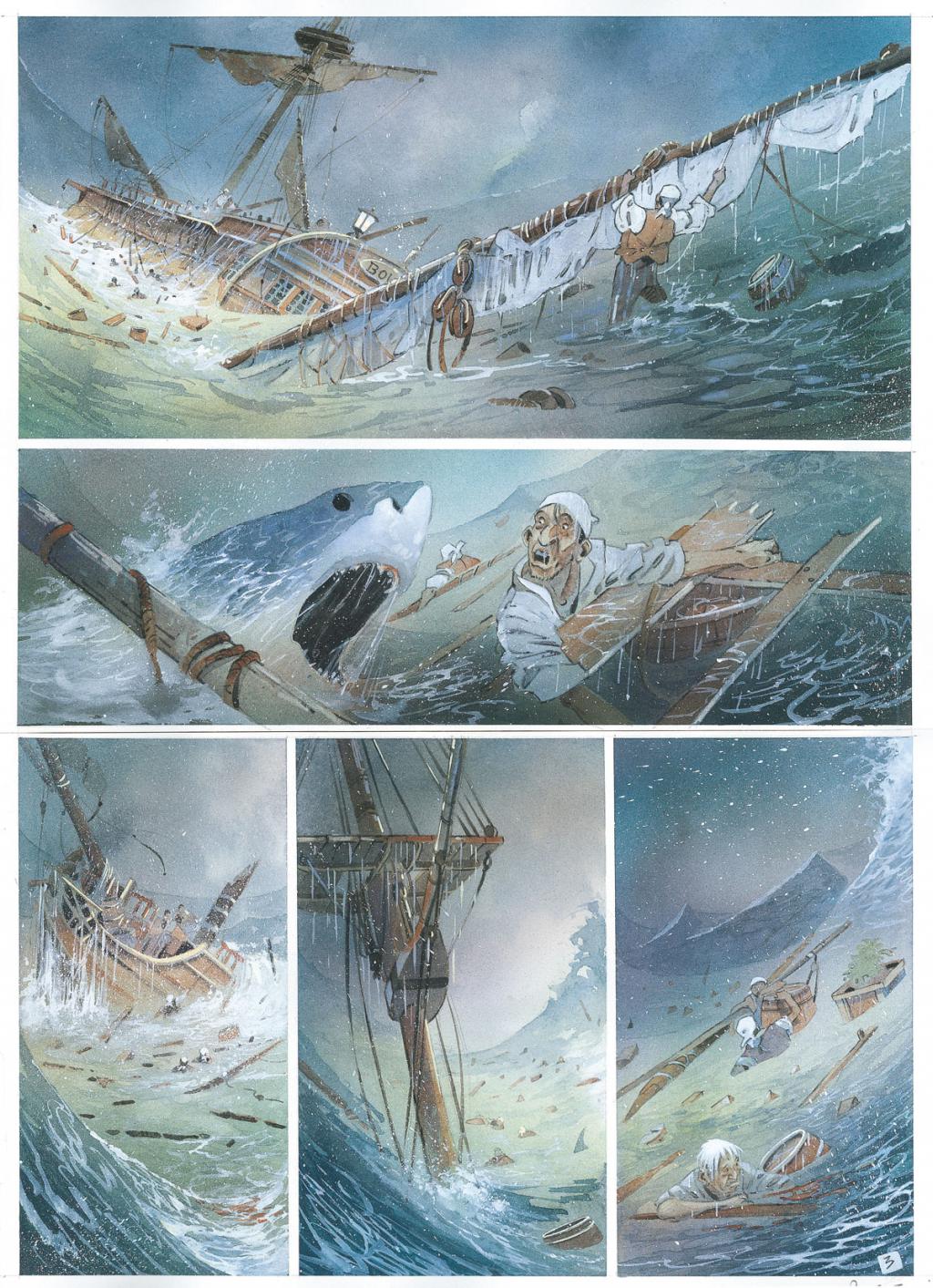 Planche originale n°3 - Patrick Prugne - Aquarelle et crayon sur papier - 5353