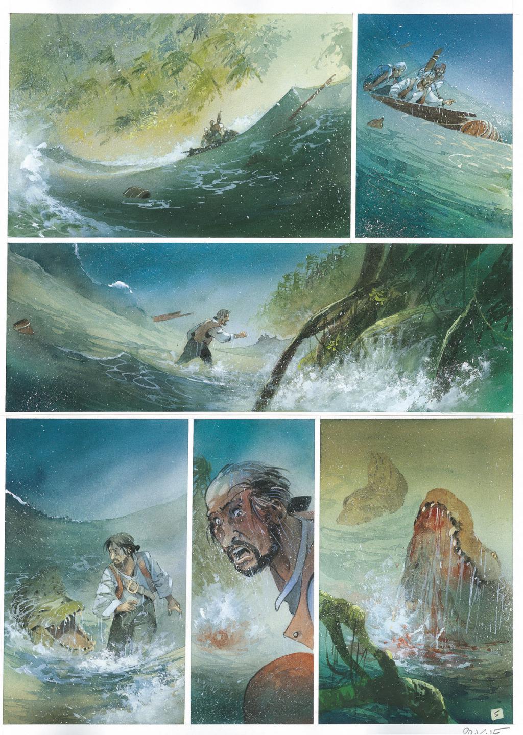 Planche originale n°5 - Patrick Prugne - Aquarelle et crayon sur papier - 5351