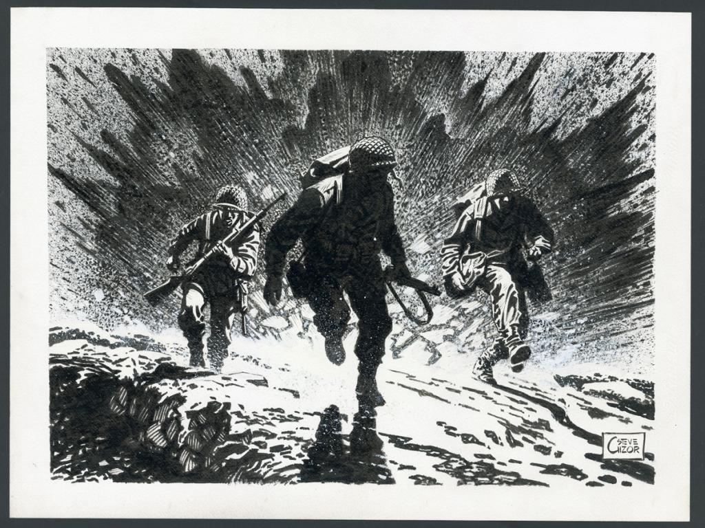 Illustration originale - Steve Cuzor - Encre de Chine et rehauts de gouache blanche sur p - 4305