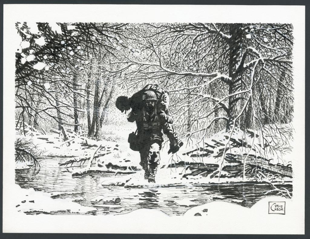 Illustration originale - Steve Cuzor - Encre de Chine et rehauts de gouache blanche sur p - 5120