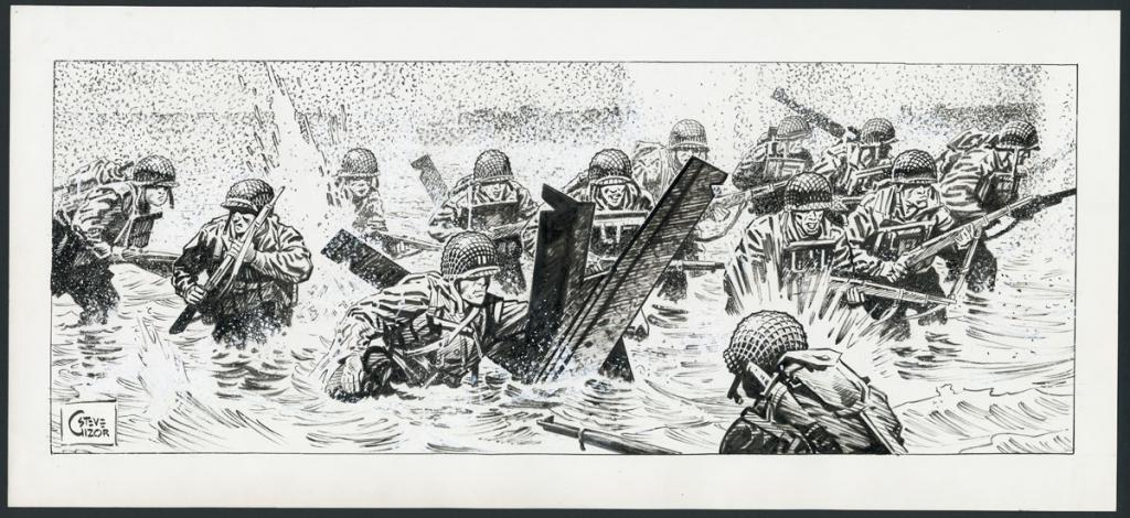 Illustration originale - Steve Cuzor - Encre de Chine et rehauts de gouache blanche sur p - 5543