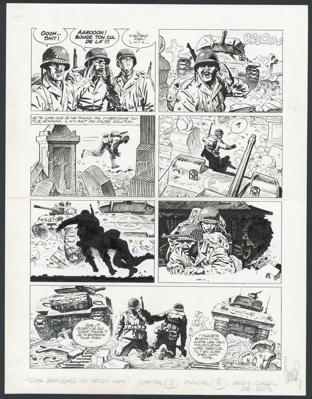 Planche originale n°8, chapitre 3 - Steve Cuzor - Encre de Chine et rehauts de gouache blanche sur p - 4264