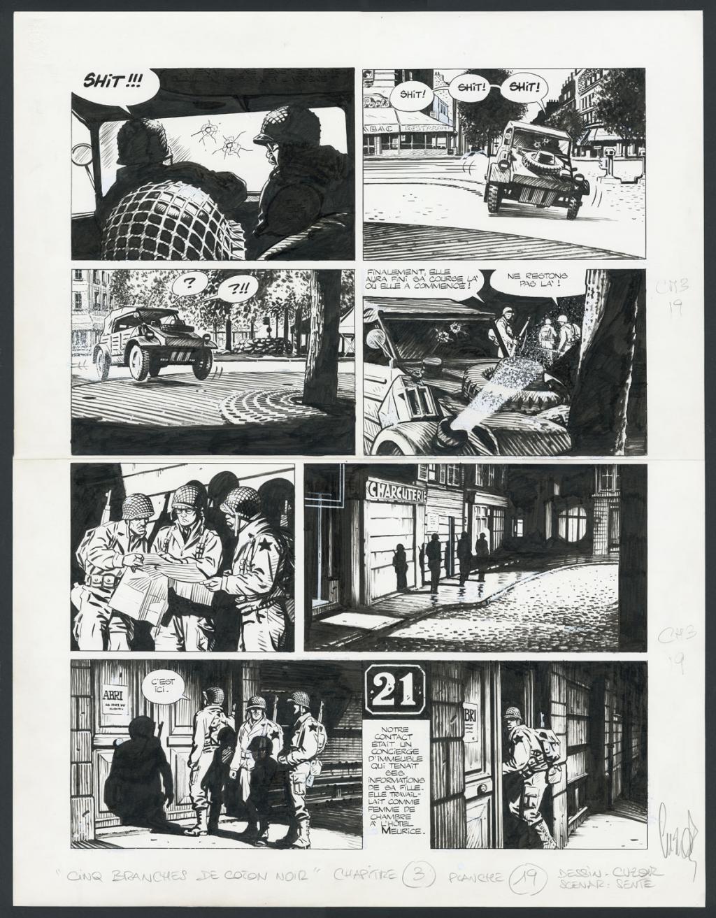 Planche originale n°19, chapitre 3 - Steve Cuzor - Encre de Chine et rehauts de gouache blanche sur p - 4263