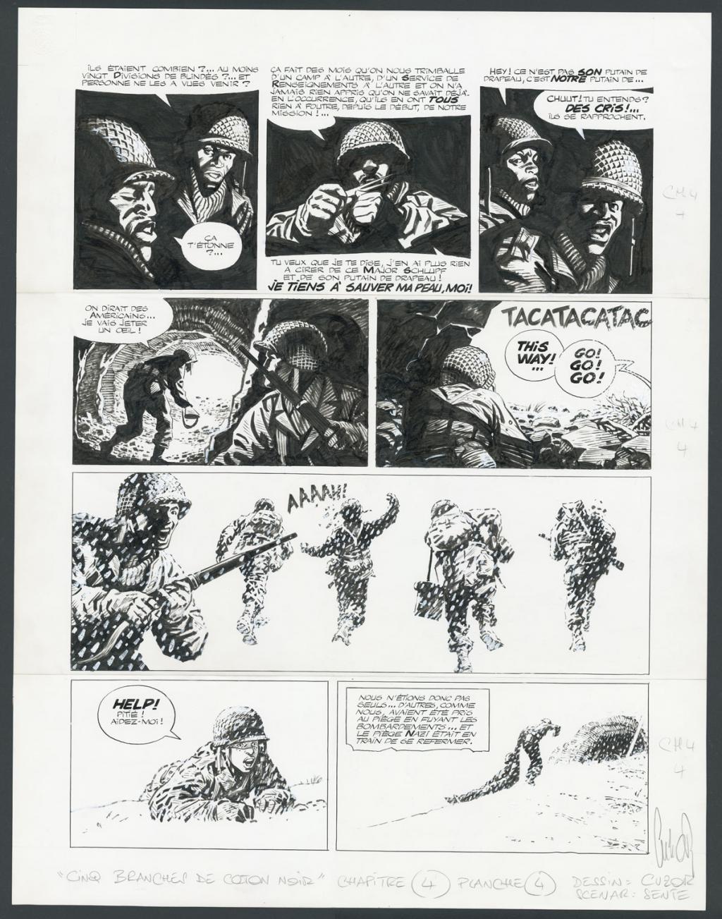 Planche originale n°4, chapitre 4 - Steve Cuzor - Encre de Chine et rehauts de gouache blanche sur p - 5540