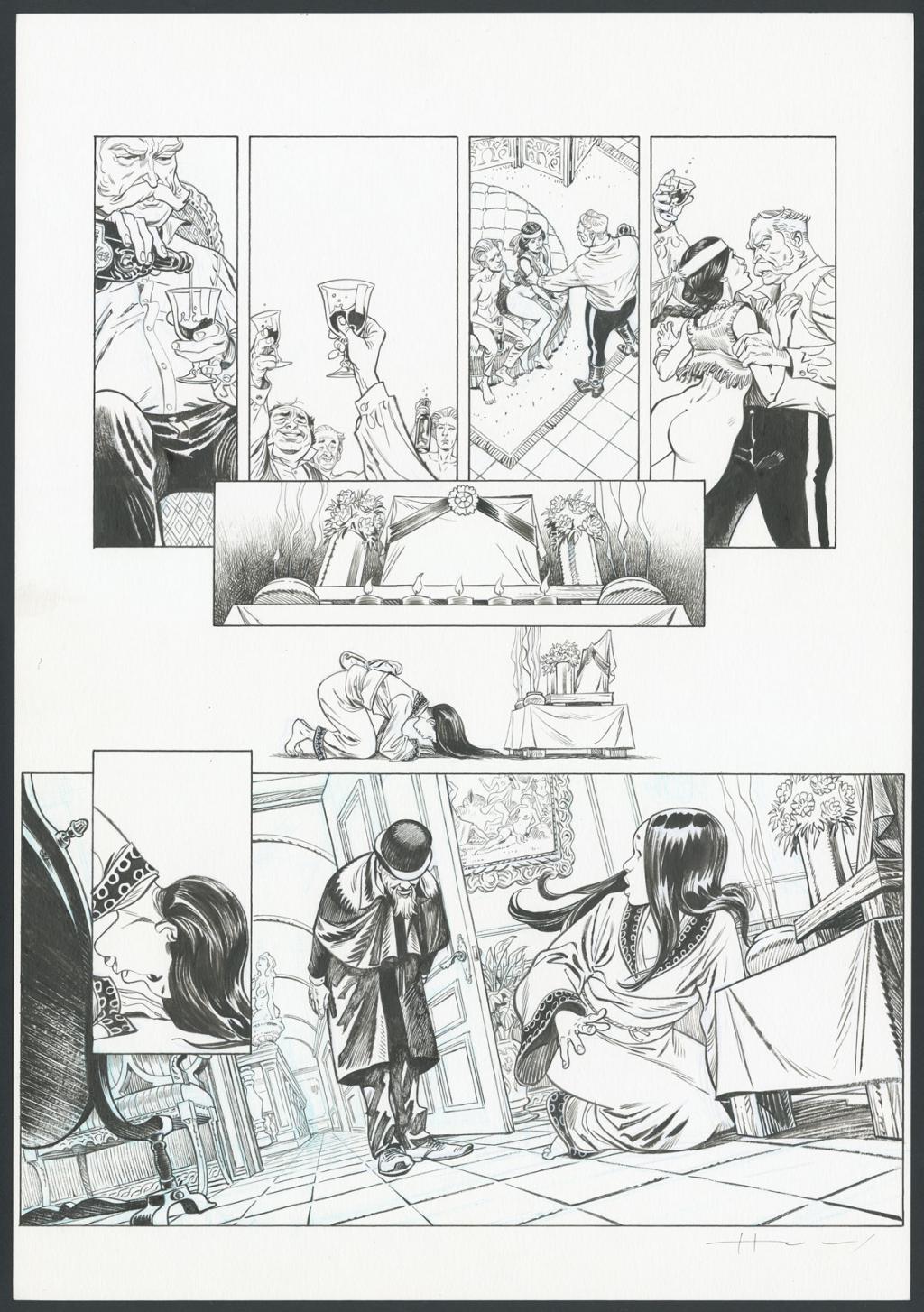 Planche originale n°12 - Homs - Encre de Chine sur papier - 6115