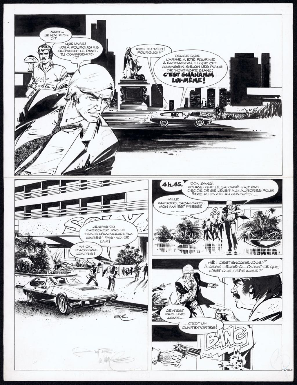 Planche originale  n°12 de l'histoire A un poil près... - William Vance - Encre de Chine sur papier - 5623