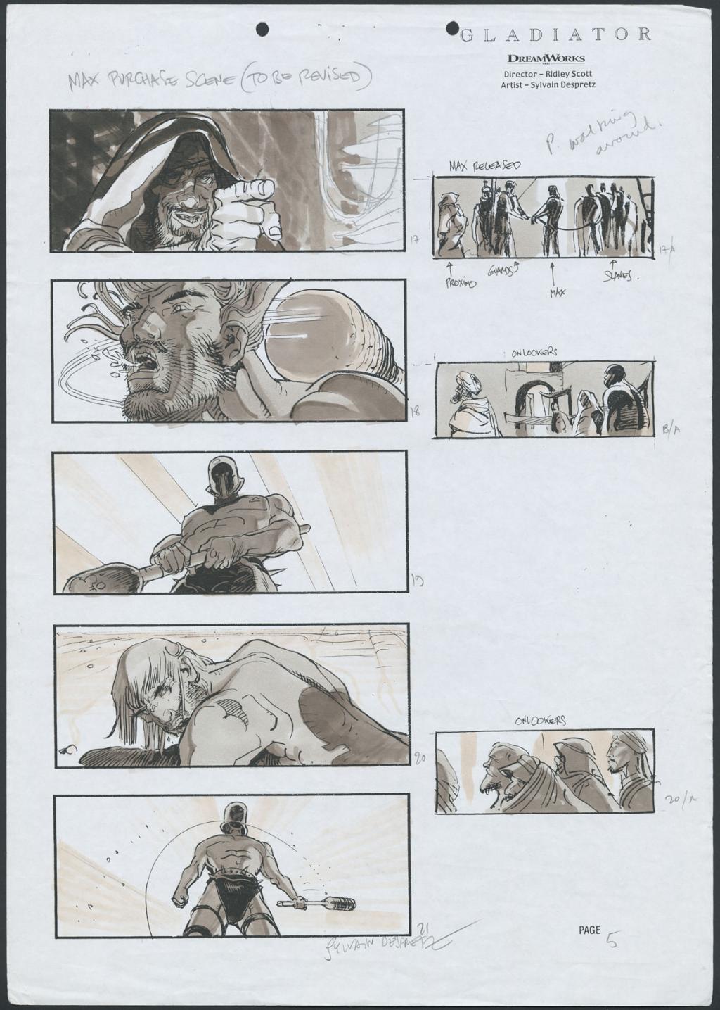 Story-board pour le film Gladiator de Ridley Scott - Sylvain Despretz - Encre de Chine sur papier - 4252