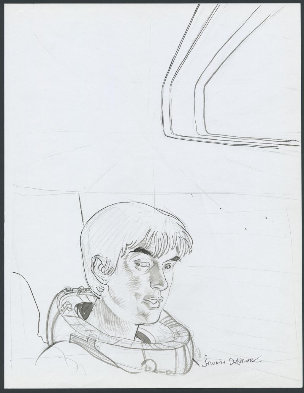 Portrait de Valérian
Concept pour le film Valérian et la cité des mille planètes de Luc Besson - Sylvain Despretz - Encre de Chine et mine de plomb sur papier - 4253