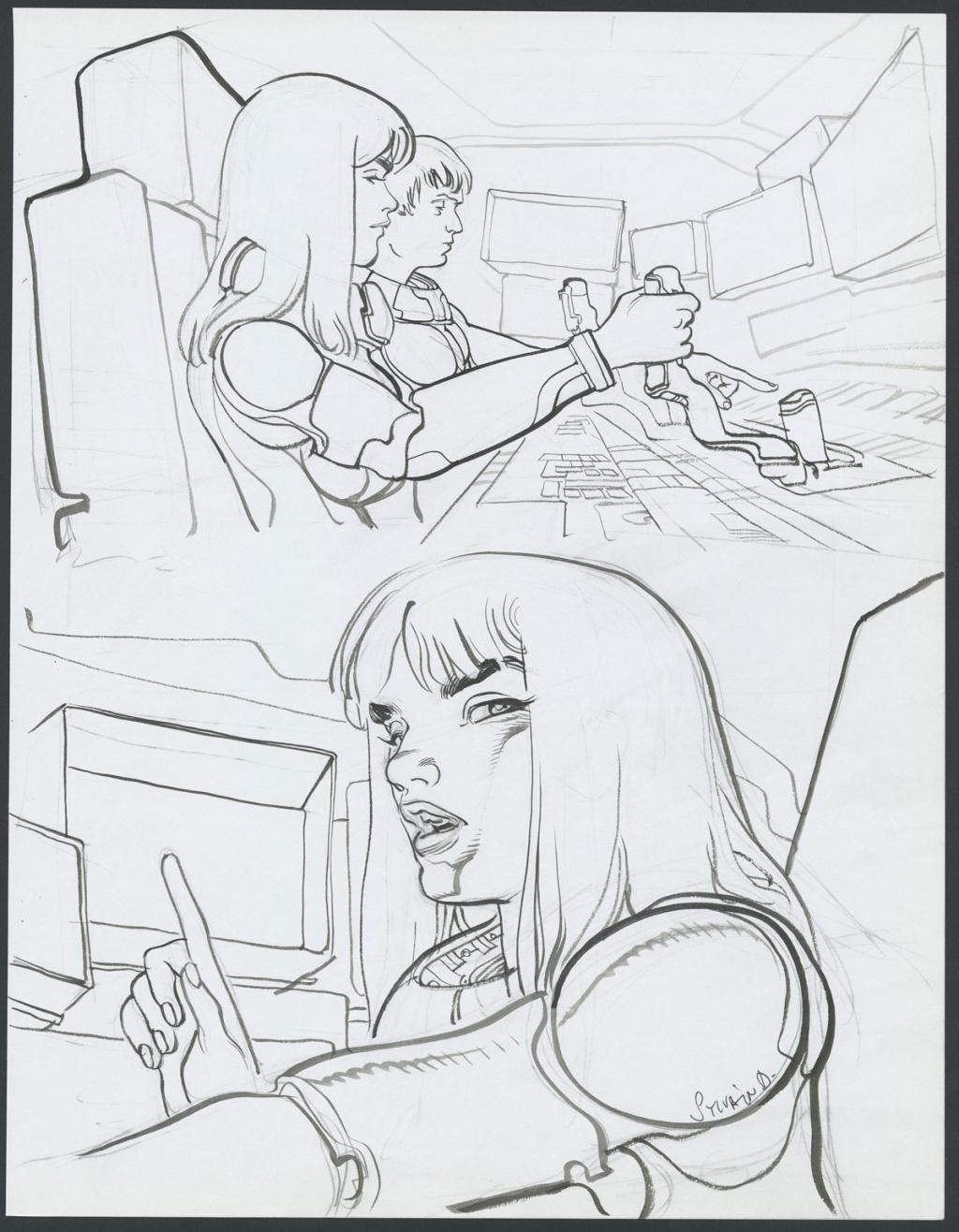 Concept pour le film Valérian et la cité des mille planètes de Luc Besson - Sylvain Despretz - Encre de Chine et mine de plomb sur papier - 4320