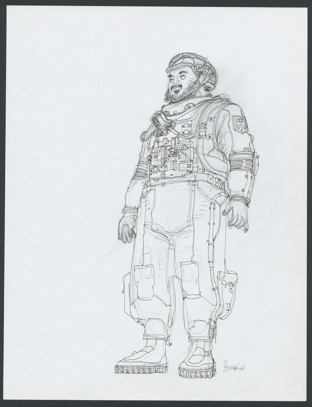 Concept pour le film Valérian et la cité des mille planètes de Luc Besson - Sylvain Despretz - Encre de Chine et mine de plomb sur papier - 4236