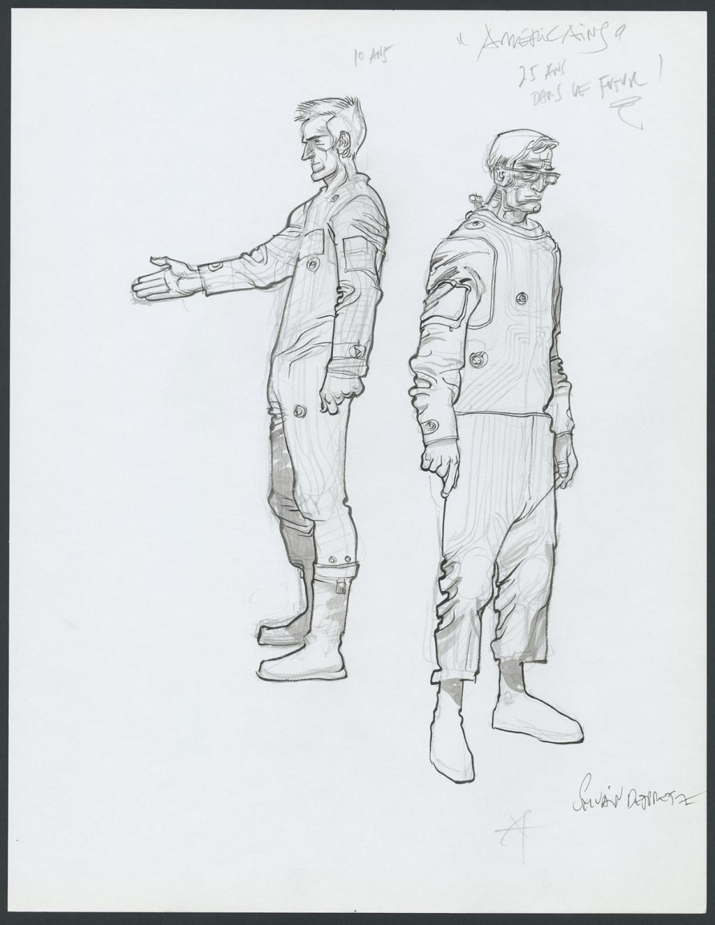 Américains"
Concept pour le film Valérian et la cité des mille planètes de Luc Besson - Sylvain Despretz - Encre de Chine et mine de plomb sur papier - 4239