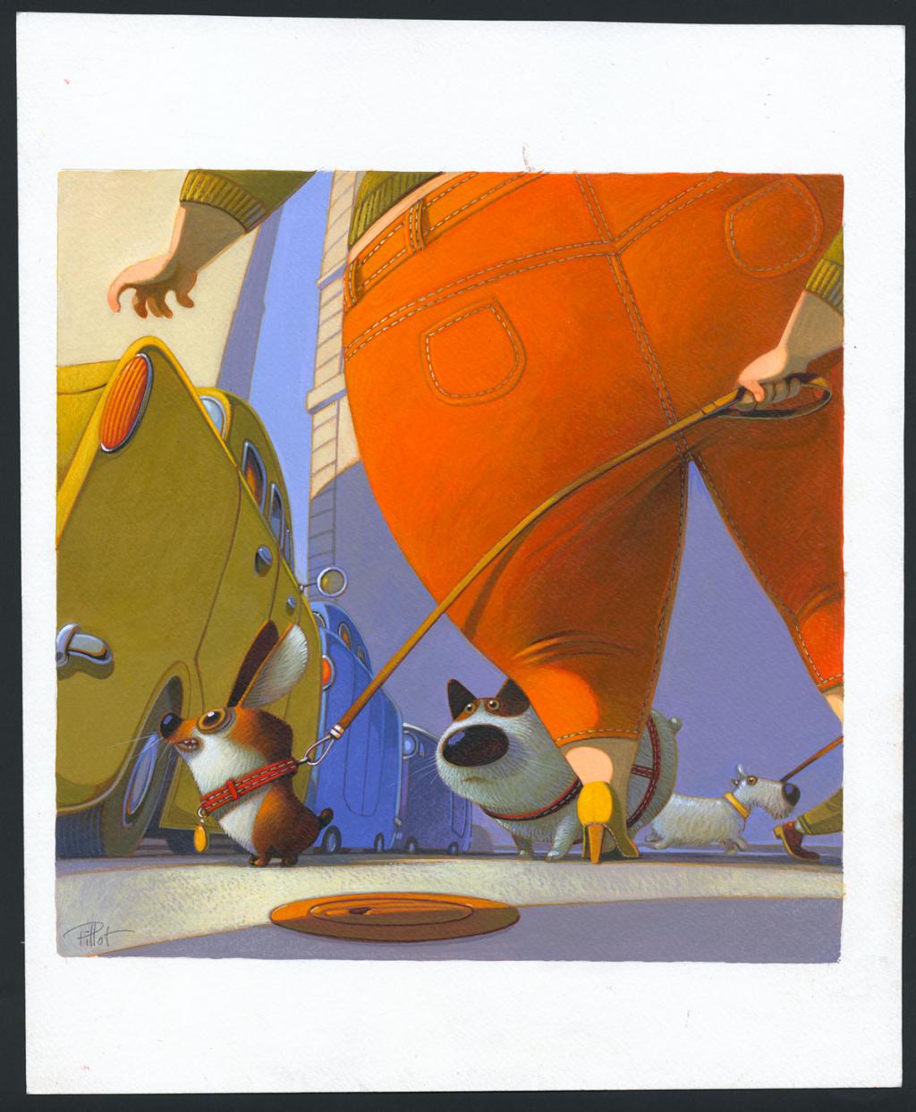 Illustration originale - Frédéric Pillot - Acrylique rehaussée de craie - 4809