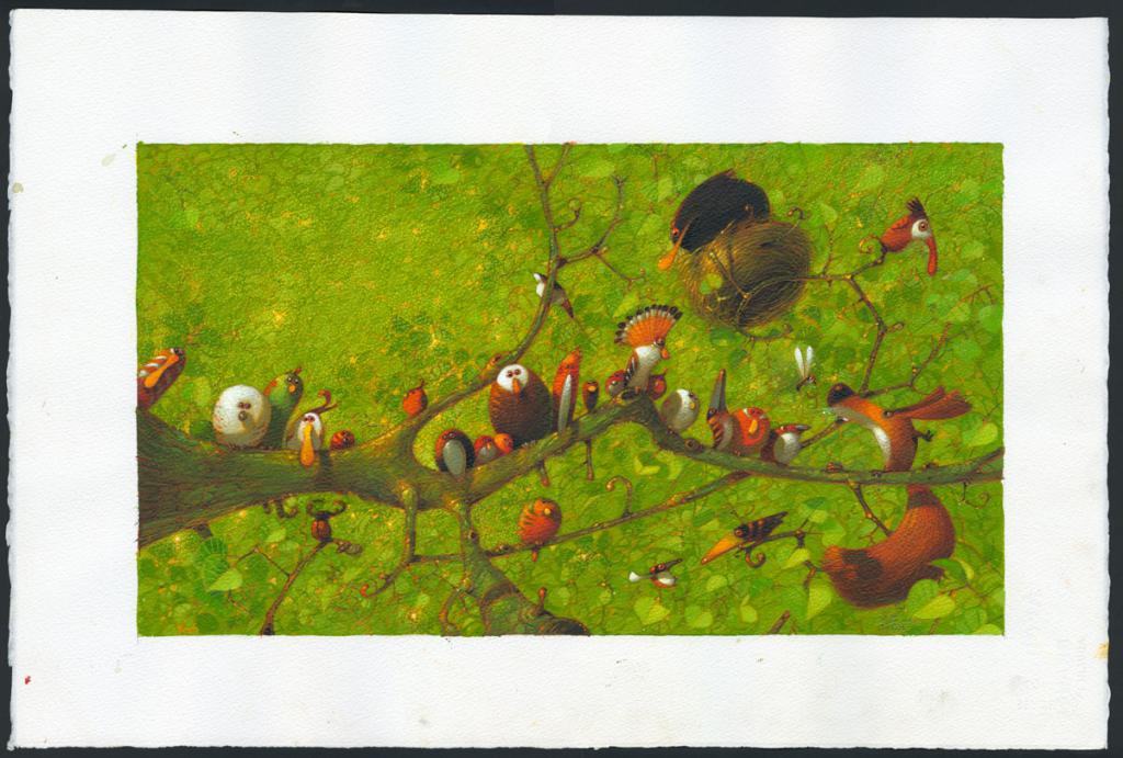 Illustration originale - Frédéric Pillot - Acrylique rehaussée de craie - 6252