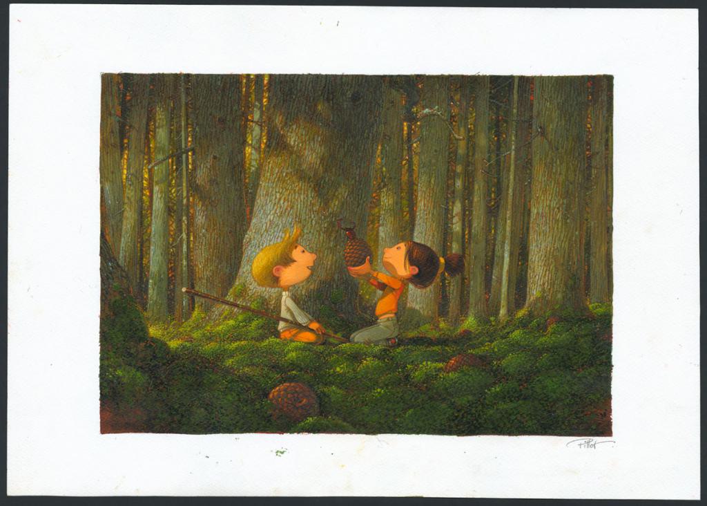 Illustration originale - Frédéric Pillot - Acrylique rehaussée de craie - 6253