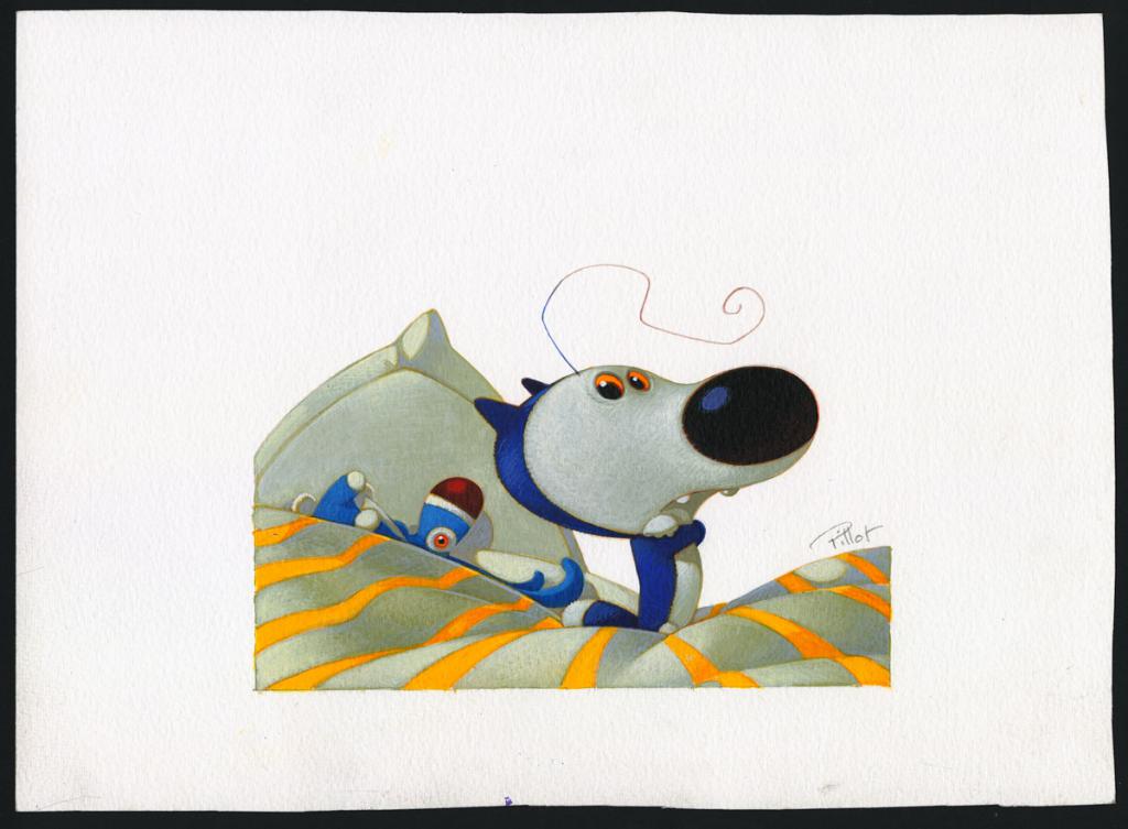 Illustration originale de recherche de couverture non publiée - Frédéric Pillot - Acrylique rehaussée de craie - 4825